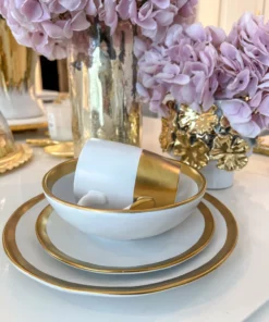 Inspire Me! Home Decor Gold And White 4 Piece Place Setting 9 Inspire Me! Home Decor Gold And White 4 Piece Place Setting
