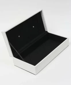 Inspire Me! Home Decor White Faux Leather Lidded Box With Gold Handle