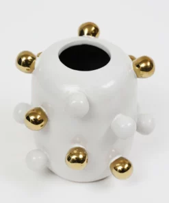 Inspire Me! Home Decor White Ceramic Studded Vase (3 Sizes)