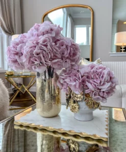 Inspire Me! Home Decor White Ceramic Vase With Stunning Gold Cascading Floral Detail