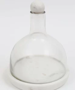 Inspire Me! Home Decor Glass Decanter With Round Marble Topper And Base