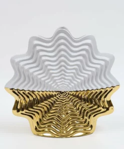 Inspire Me! Home Decor White And Gold Star Dimensional Vase