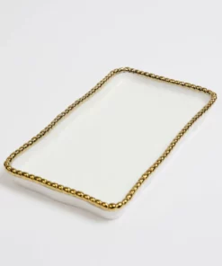 Inspire Me! Home Decor White & Gold Beaded Vanity Collection (3 Items) Each Sold Individually 15 Inspire Me! Home Decor White & Gold Beaded Vanity Collection (3 Items) Each Sold Individually