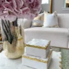 Inspire Me! Home Decor Marble Box With Gold Bordered Lid (2 Sizes)