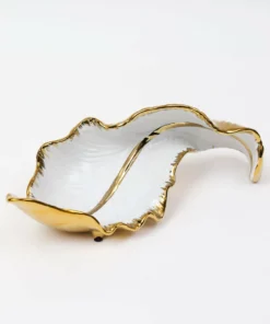 Inspire Me! Home Decor Gold And White Scalloped Tray