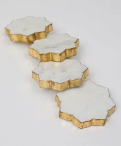 Inspire Me! Home Decor Lotus Shaped Marble Coasters