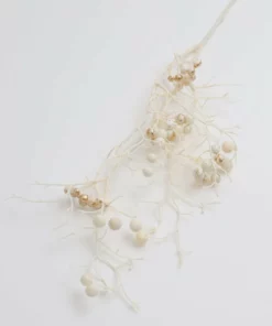 Inspire Me! Home Decor White And Gold Berry Stem