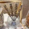 Inspire Me! Home Decor Set Of 4 Gold Detailed Tea Spoons (2 Colors)