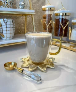 Inspire Me! Home Decor Double Wall Mug With Gold Metallic Handle