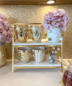 Inspire Me! Home Decor Set Of 4 - 19 Oz Gold Metallic Pattern Print Mugs 14 Inspire Me! Home Decor Set Of 4 - 19 Oz Gold Metallic Pattern Print Mugs