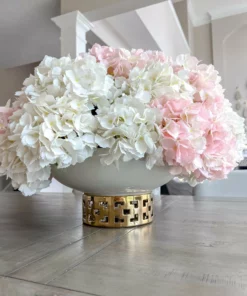 Inspire Me! Home Decor Extra Large White Ceramic Bowl With Gold Cutout Detail