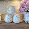 Inspire Me! Home Decor Metallic Gold Marble Print Mug With Hammered Texture