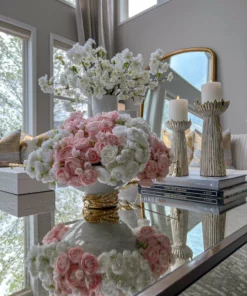 Inspire Me! Home Decor White Ceramic Bowl With Elegant Gold Detail