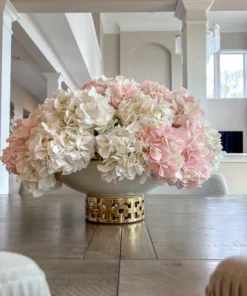 Inspire Me! Home Decor Extra Large White Ceramic Bowl With Gold Cutout Detail