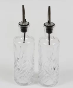 Inspire Me! Home Decor Glass Detailed Oil And Vinegar Dispensers (Set Of 2) KITCHEN
