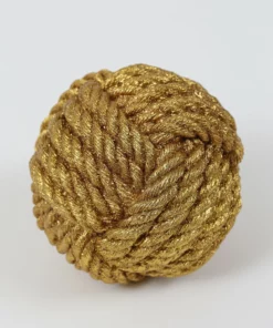 Inspire Me! Home Decor Gold Shimmer Resin Rope Ball (2 Sizes)