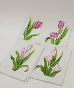 Inspire Me! Home Decor Pink Tulip Kitchen Towels (Set Of 2)