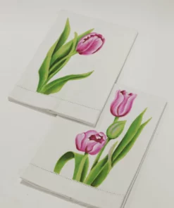 Inspire Me! Home Decor Pink Tulip Kitchen Towels (Set Of 2)