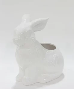 Inspire Me! Home Decor White Indoor/Outdoor Rabbit Planter/Vase SEASONAL