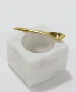 Inspire Me! Home Decor Marble Spice Bowl W/ Gold Spoon