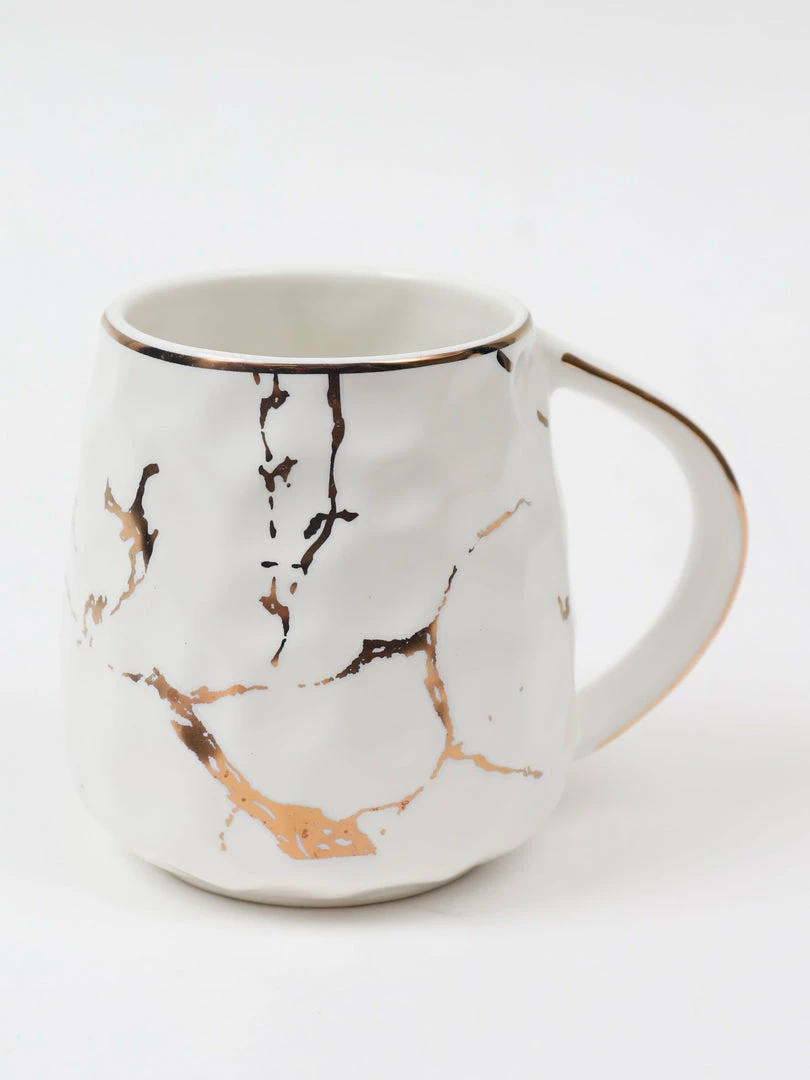 Inspire Me! Home Decor Metallic Gold Marble Print Mug With Hammered Texture 4 Inspire Me! Home Decor Metallic Gold Marble Print Mug With Hammered Texture