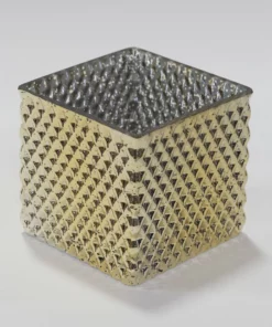 Inspire Me! Home Decor Gold Studded Glass Square Vase