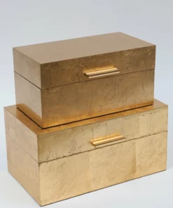 Inspire Me! Home Decor Gold Decorative Boxes (Set Of 2)