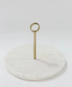 Inspire Me! Home Decor KITCHEN Marble Coffee/Tea Round Serving Tray