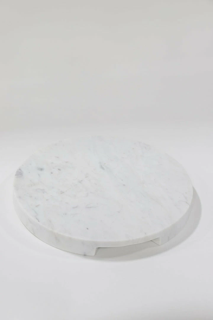 Inspire Me! Home Decor Round Marble Tray With Handle Grooves 6 Inspire Me! Home Decor Round Marble Tray With Handle Grooves