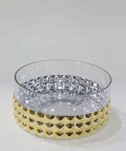 Inspire Me! Home Decor Oversized Gold Studded Glass Bowl