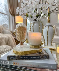 Inspire Me! Home Decor Metallic Gold Edge Agate Trivet