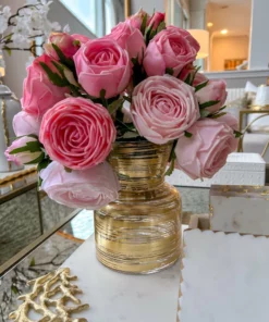 Inspire Me! Home Decor Glass Vase With Metallic Gold Details