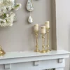 Inspire Me! Home Decor Gold Bead Detailed Candleholder (3 Sizes)