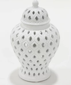 Inspire Me! Home Decor Extra Mini/Miniature White Ginger Jar