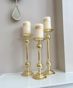 Inspire Me! Home Decor Gold Bead Detailed Candleholder (3 Sizes)