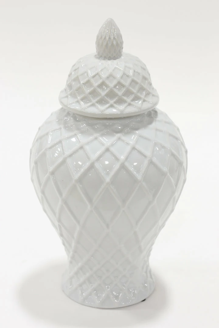 Inspire Me! Home Decor White Lattice Ginger Jar (2 Sizes) 4 Inspire Me! Home Decor White Lattice Ginger Jar (2 Sizes)