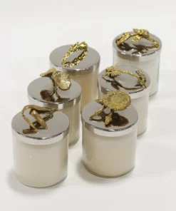 Inspire Me! Home Decor Silver And Gold Detailed Lid Candle- Unscented (6 Styles)