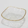 Inspire Me! Home Decor Glass Textured Dessert Bowl With Gold Trim