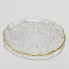 Inspire Me! Home Decor Glass Textured Salad Plate With Gold Trim