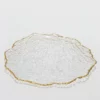 Inspire Me! Home Decor Glass Textured Dinner Plate With Gold Trim