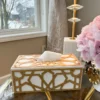 Inspire Me! Home Decor Wood Gold And White Tissue Box Cover