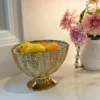 Inspire Me! Home Decor Gold Ceramic Ribbed Footed Bowl 1 Inspire Me! Home Decor Gold Ceramic Ribbed Footed Bowl
