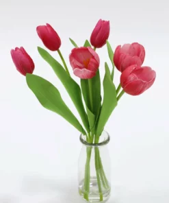 Inspire Me! Home Decor Real Touch Tulip Arrangement In Glass Vase (2 Colors)