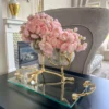 Inspire Me! Home Decor Large Rectangular Glass Tray With Cherry Blossom Details