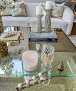 Inspire Me! Home Decor Rectangular Glass Tray With Cherry Blossom Details