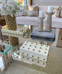 Inspire Me! Home Decor Studded Decorative Wood Boxes (4 Colors)