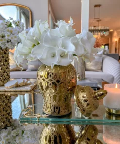 Inspire Me! Home Decor Gold Patterned Mini/Miniature Ginger Jar 18 Inspire Me! Home Decor Gold Patterned Mini/Miniature Ginger Jar