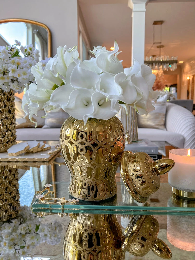 Inspire Me! Home Decor Gold Patterned Mini/Miniature Ginger Jar 8 Inspire Me! Home Decor Gold Patterned Mini/Miniature Ginger Jar