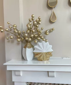 Inspire Me! Home Decor White And Gold Star Dimensional Vase