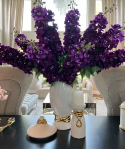 Inspire Me! Home Decor White Ceramic Jar With Elegant Gold Details (2 Sizes)